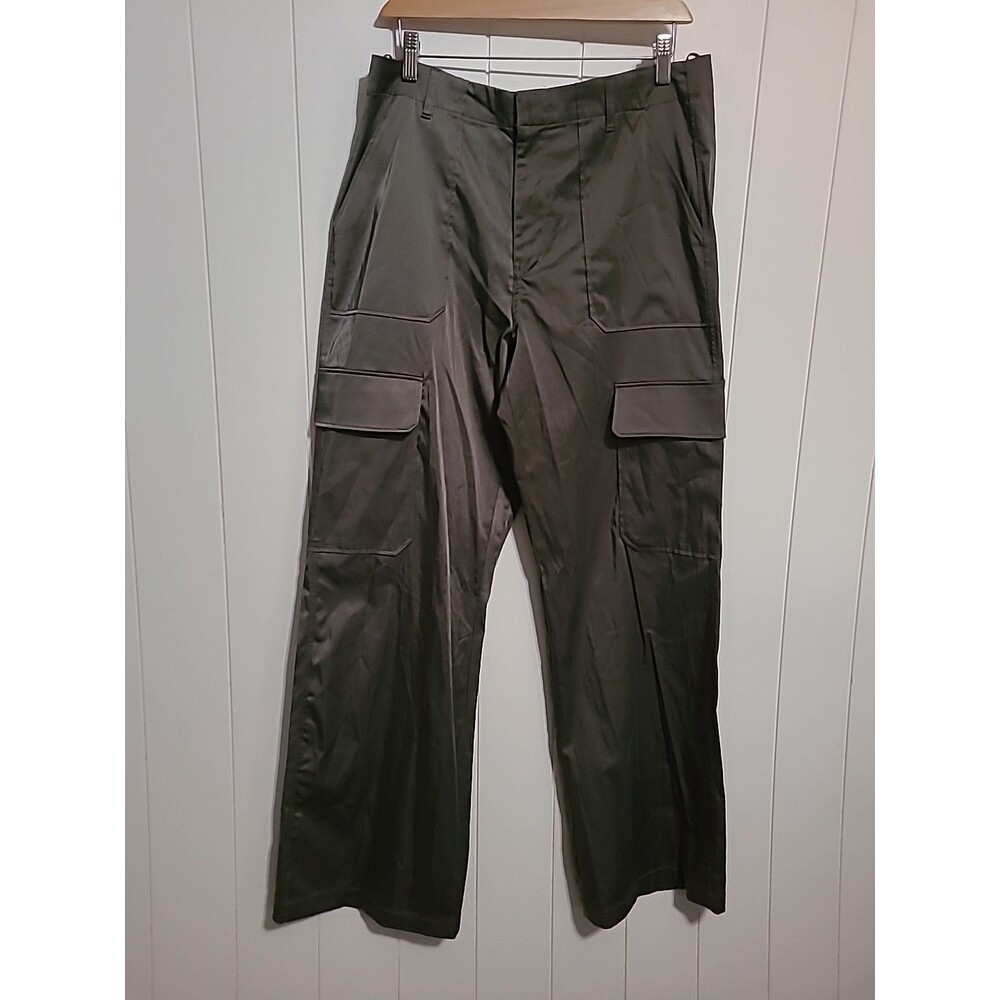 Zara Satin Cargo Pants Womens Size Large Gray Wide Leg New - Picture 6 of 16